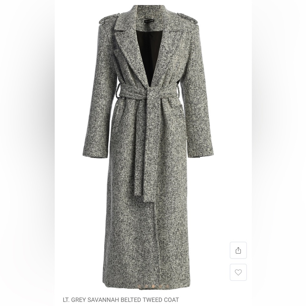 JLUXLABEL Black and White Tweed Coat